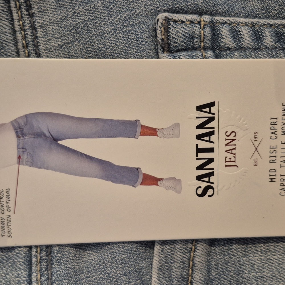Sz 16 Santana Jeans Mid-Rise straight leg Capri style classic Fit jeans.